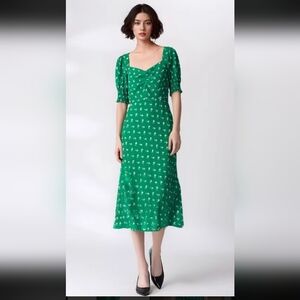 Green Floral Midi Dress